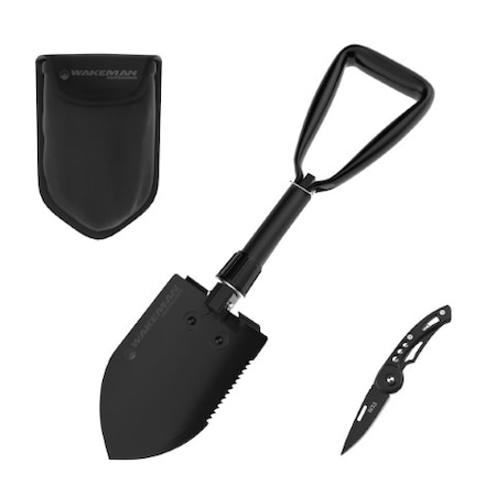 Leisure Sports Folding Multitool Shovel, Pickaxe and Saw W/ Pocket Knife and Carry Bag for Camping 511735FNW